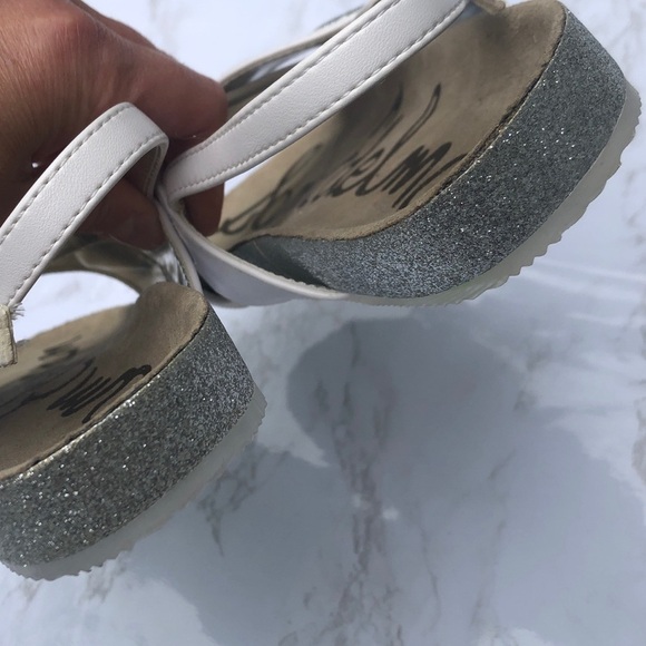 Sam Edelman girl’s Bethel Kandi white heart crisscross sandal shoes size 3 - Picture 6 of 14